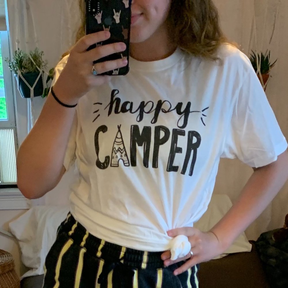 NWOT Happy Camper Graphic Tee-Shirt Size M